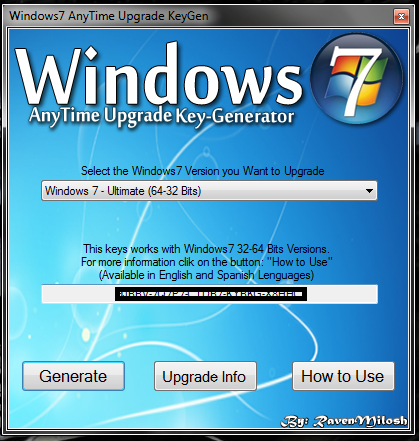 Windows 7 upgrade key 64 bit